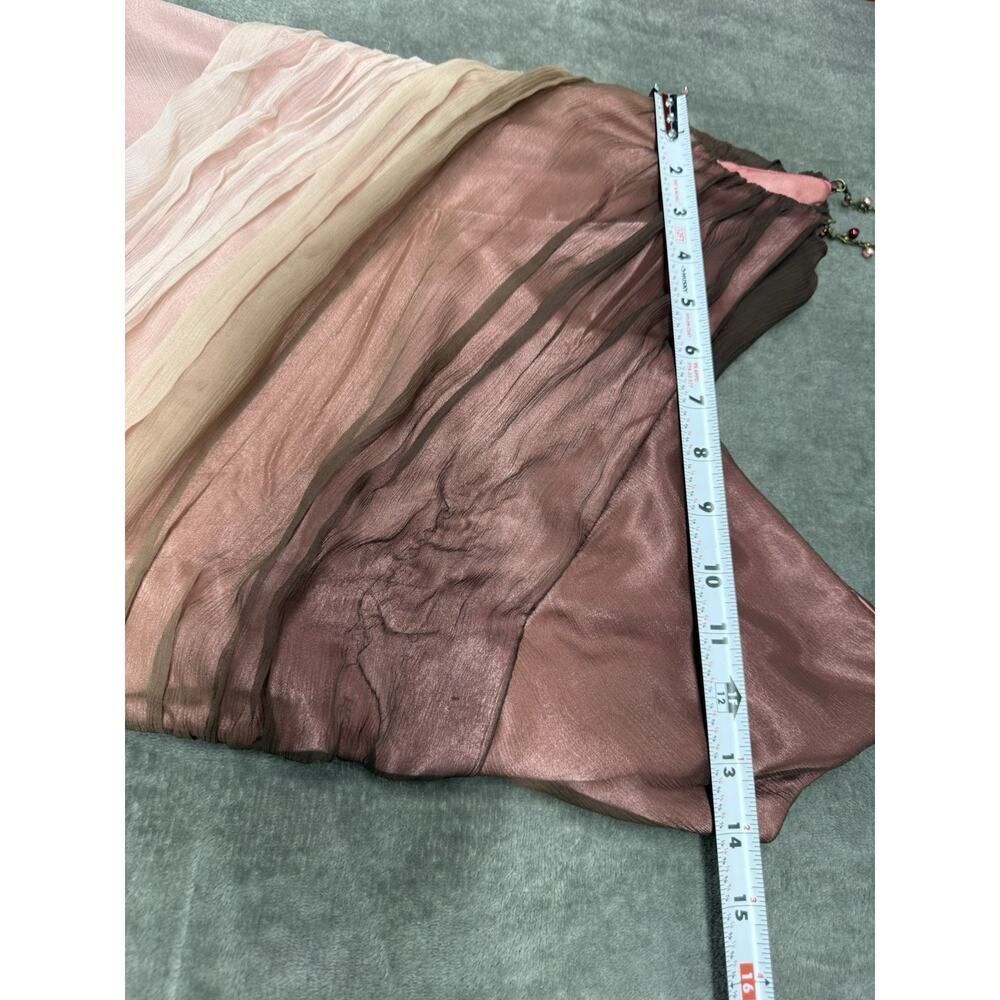 Vintage Y2K 100% Silk Ombre Fairy Dress Chain Strap Asym Midi 8 - Picture 13 of 16
